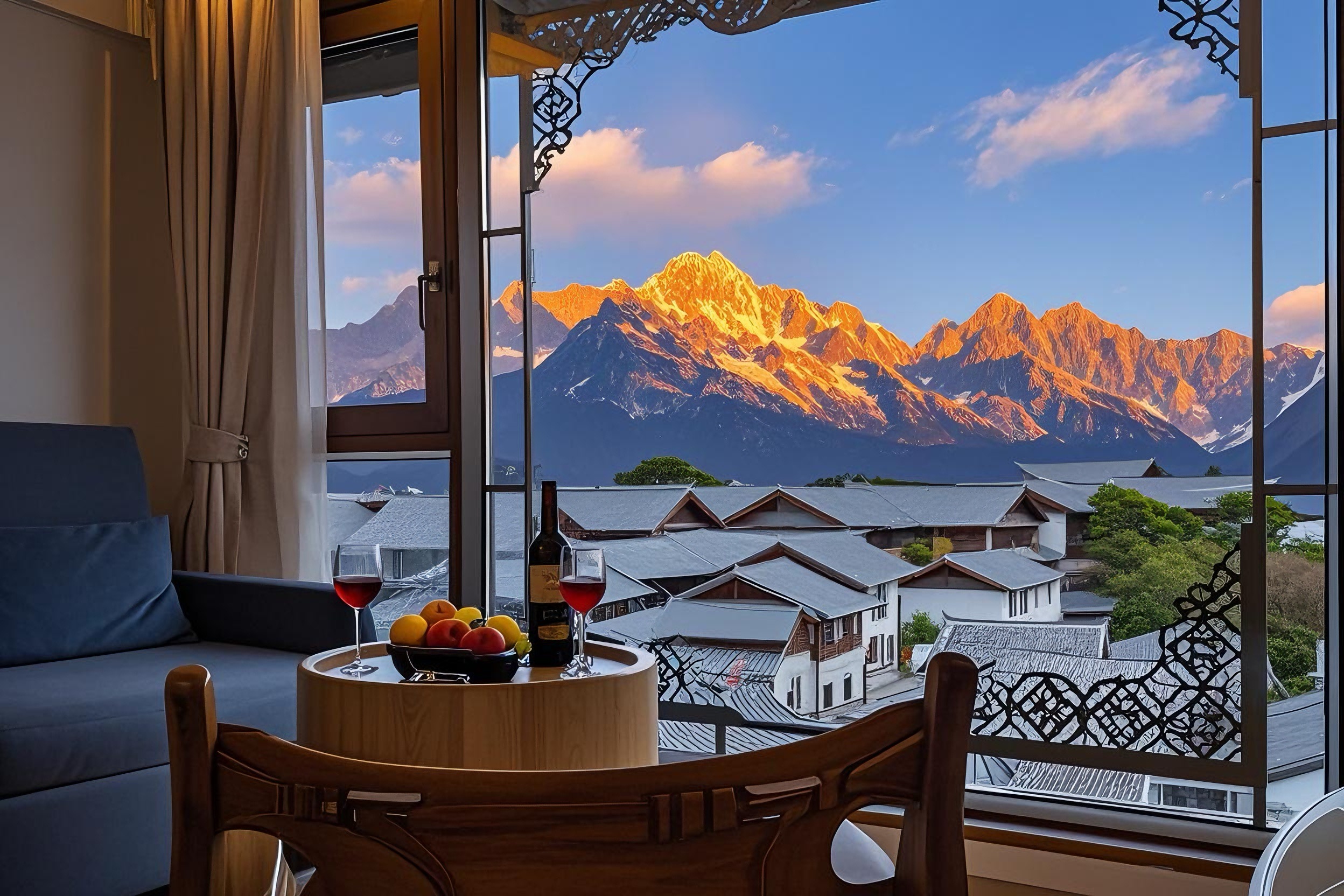 在山也·SANYEL日照金山观雪山古城全景美宿(丽江古城大水车店)图片1